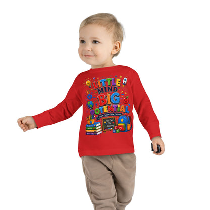 Toddler Tee — "Little Mind Big Potential" Back-to-School Long Sleeve