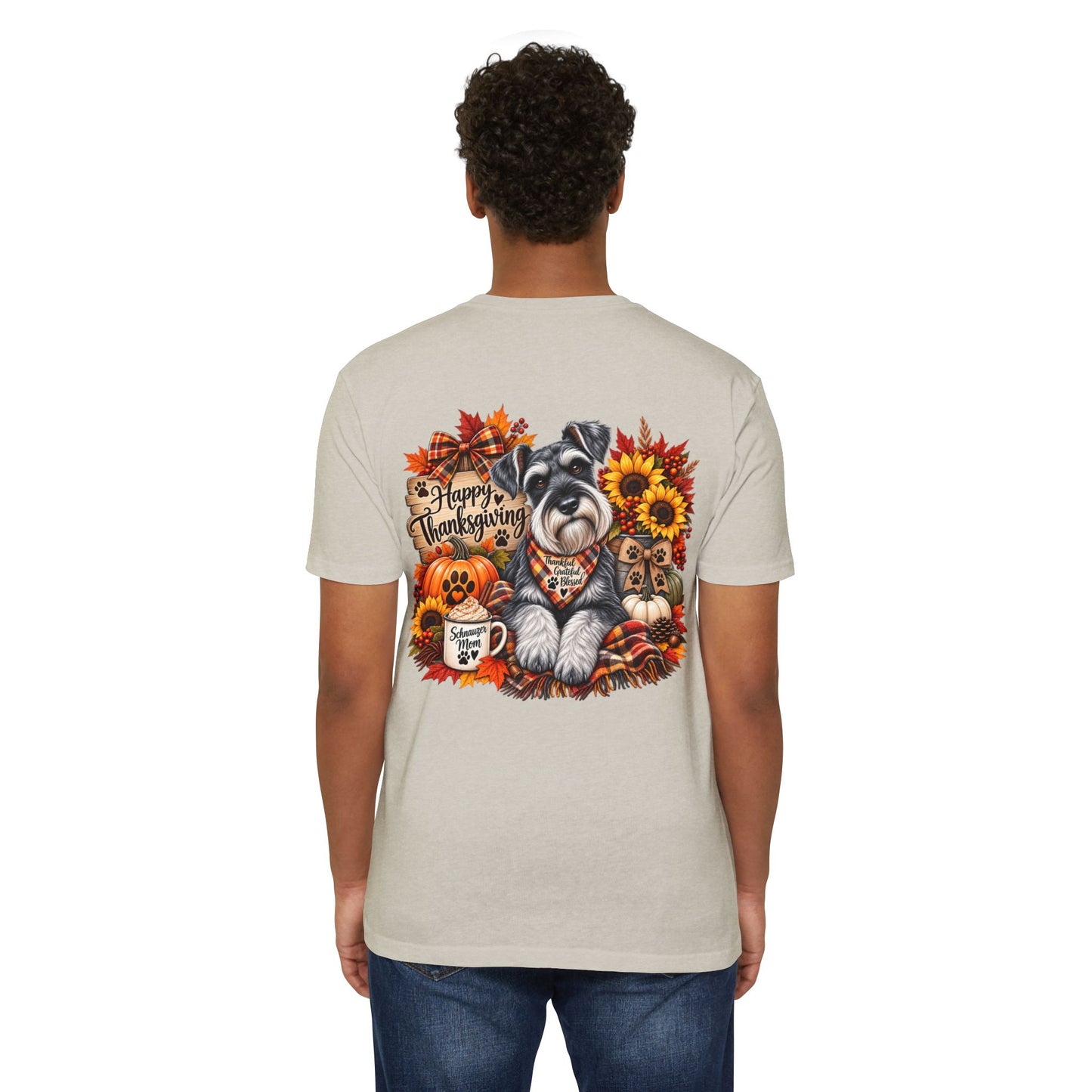 Thanksgiving Schnauzer T-Shirt — Happy Thanksgiving Fall Dog Tee