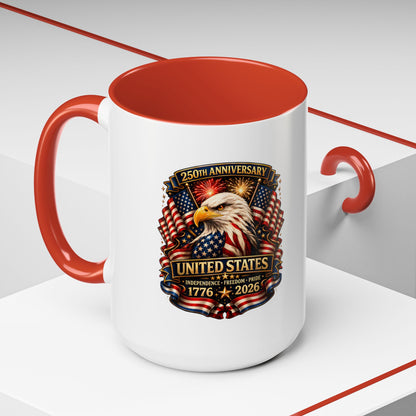 Patriotic Eagle Coffee Mug - United States 250th Anniversary 1776-2026