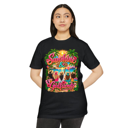 Sunshine & Girlfriends Beach T-Shirt — Tropical Vacation Tee for Friends