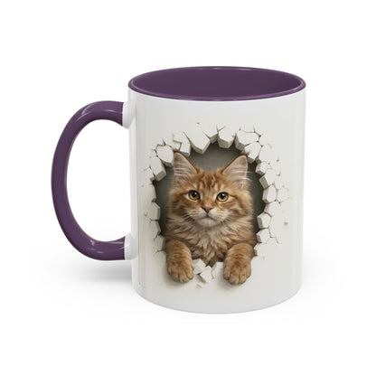 Cat Peek-Through Accent Coffee Mug (11/15oz)