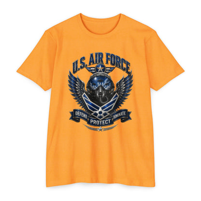 U.S. Air Force Skull Wings T-Shirt — Defend Protect Dominate Military Tee