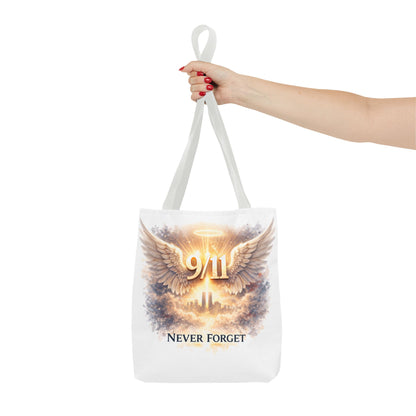 9/11 Memorial Tote Bag – 'Never Forget' Angel Wings Tribute