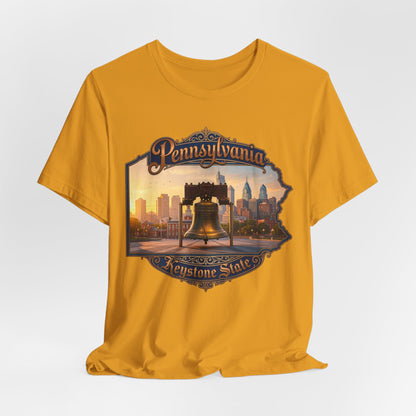 Pennsylvania Keystone State T-Shirt — Liberty Bell & Philadelphia Skyline Tee