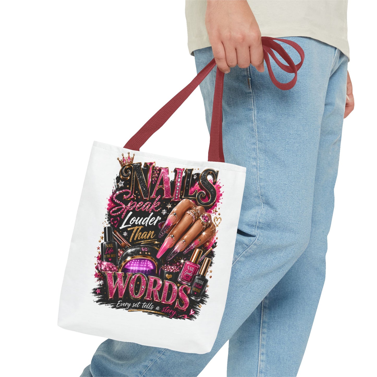 Nails Speak Louder Than Words Tote Bag – Glam Nail Technician Gift