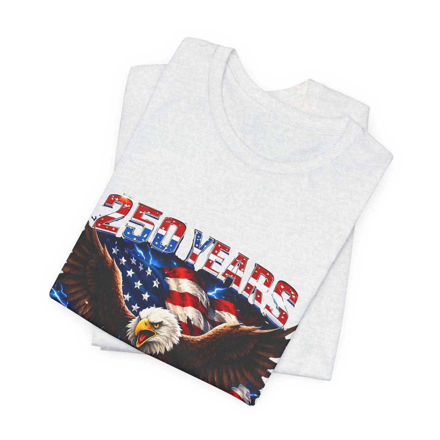 250 Years Bald Eagle American Flag T-Shirt — 1776–2026 Patriotic Tee