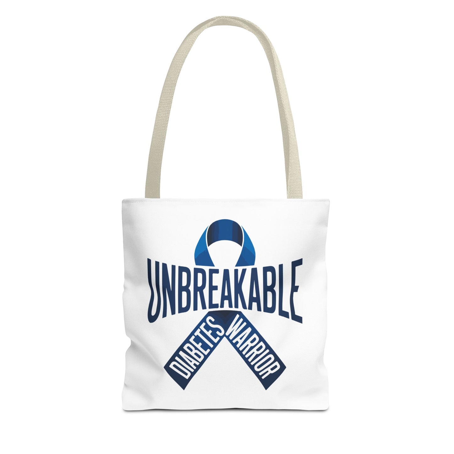 Diabetes Warrior Unbreakable Tote Bag – Blue Awareness Ribbon All-Over Print