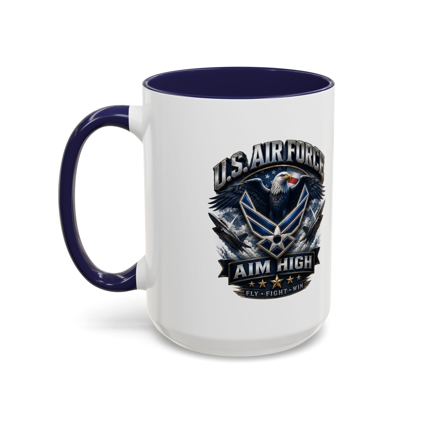 U.S. Air Force Accent Coffee Mug — Aim High Eagle Design (11/15 oz)