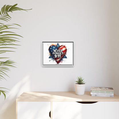 Never Forget 9/11 Framed Canvas Print
