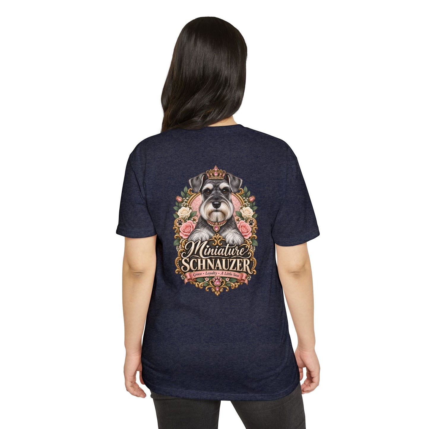 Miniature Schnauzer Floral Portrait T-Shirt