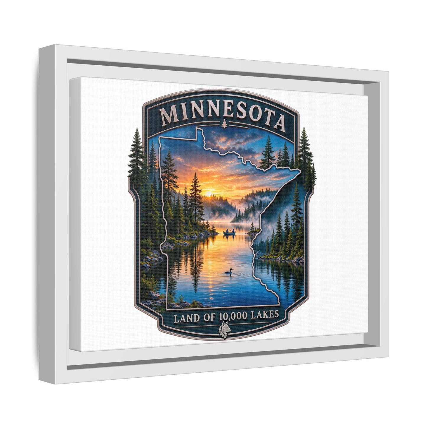 Minnesota Lakes Matte Canvas Print (Framed) — 'Land of 10,000 Lakes' Scenic Wall Art