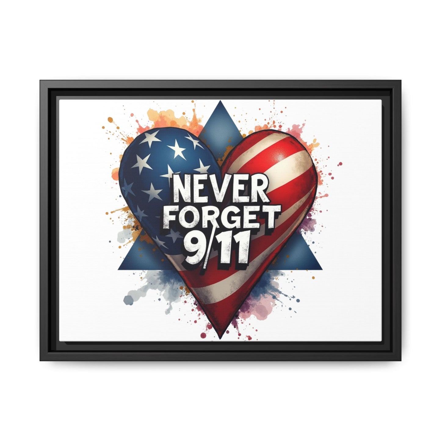 Never Forget 9/11 Framed Canvas Print