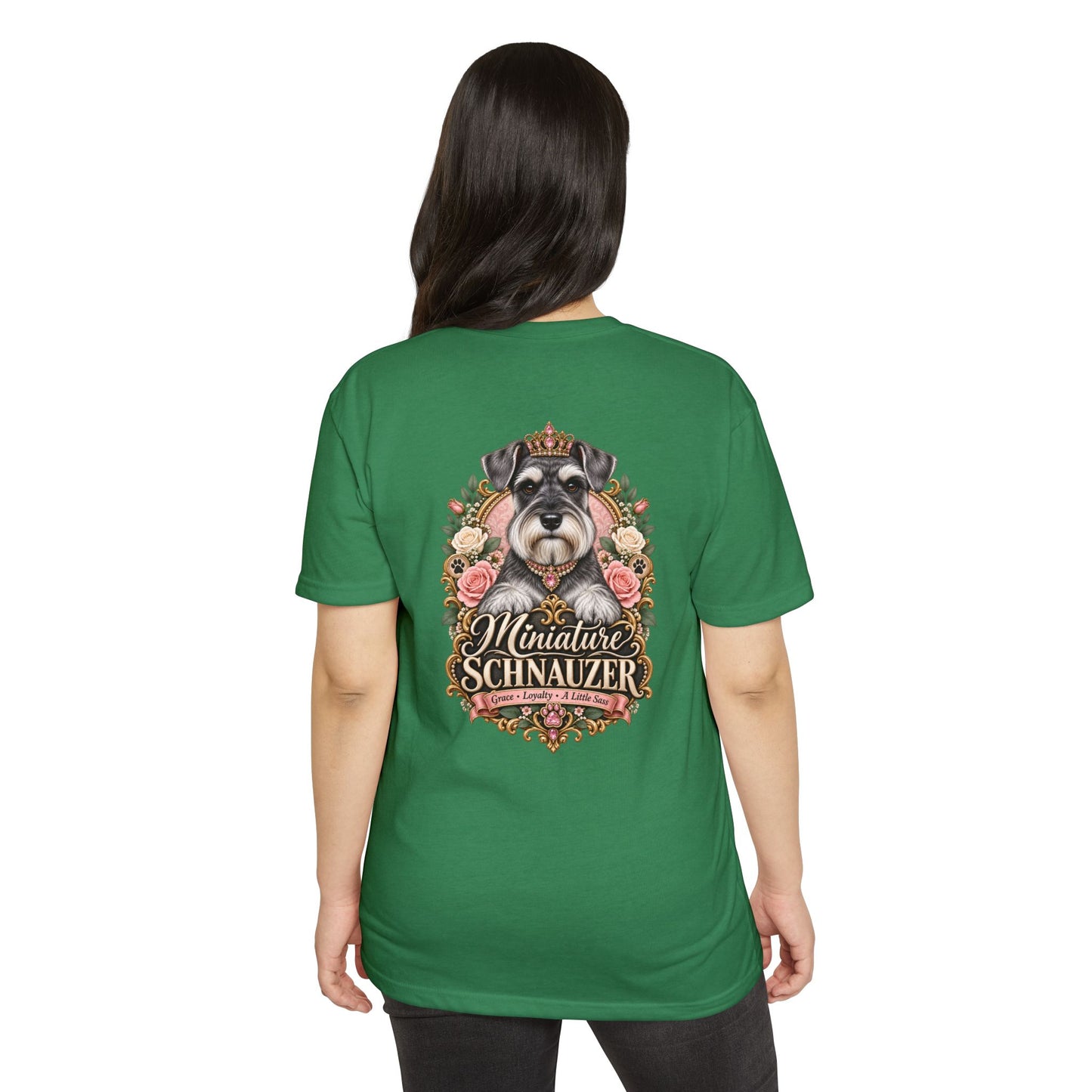Miniature Schnauzer Floral Portrait T-Shirt