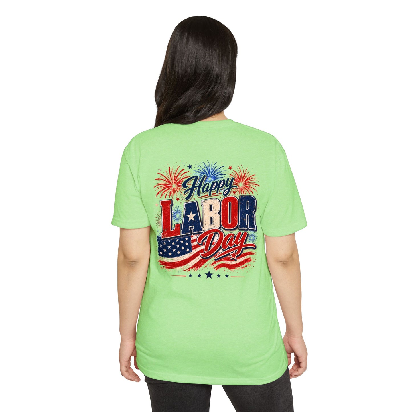Labor Day T-Shirt — "Happy Labor Day" Patriotic Fireworks Tee
