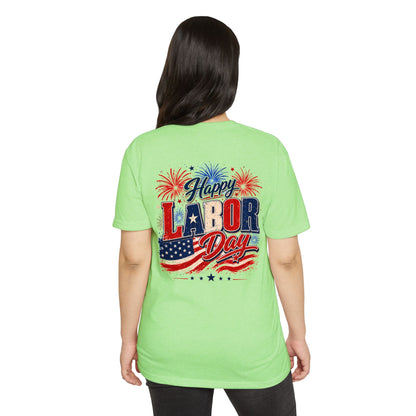 Labor Day T-Shirt — "Happy Labor Day" Patriotic Fireworks Tee