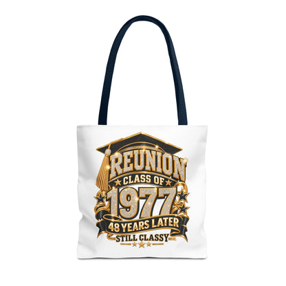 1977 Class Reunion Tote Bag — "Reunion Class of 1977: 48 Years Later Still Classy"