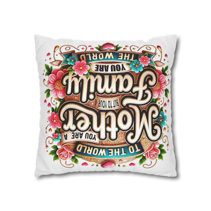 Mother You Are My World Decorative Pillowcase — Floral Mother's Day Accent