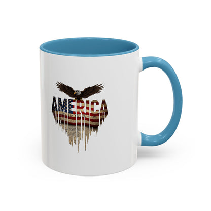 America Eagle Flag Accent Coffee Mug – Patriotic 11/15oz Ceramic