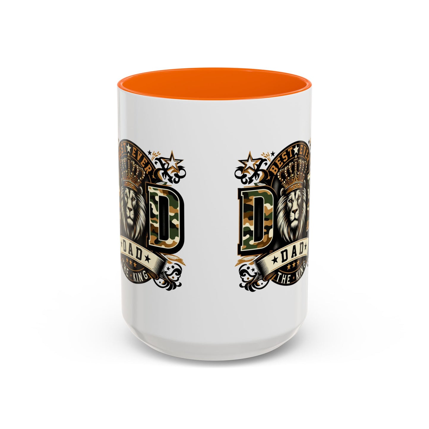 Dad Coffee Mug — "Best Ever Dad" Lion Crest Accent Mug (11/15oz)
