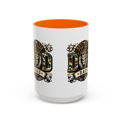 Dad Coffee Mug — "Best Ever Dad" Lion Crest Accent Mug (11/15oz)