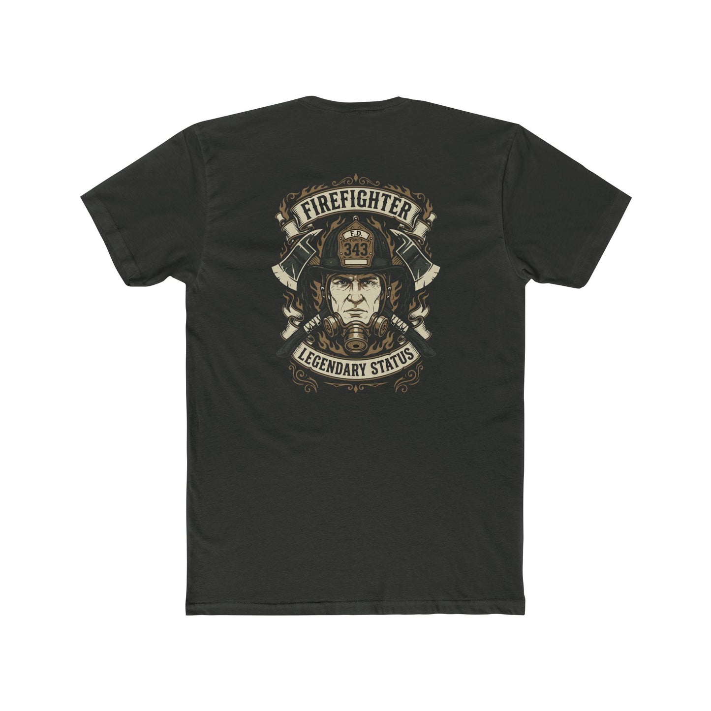 Firefighter Legendary Status T-Shirt — Vintage Fireman Helmet Graphic
