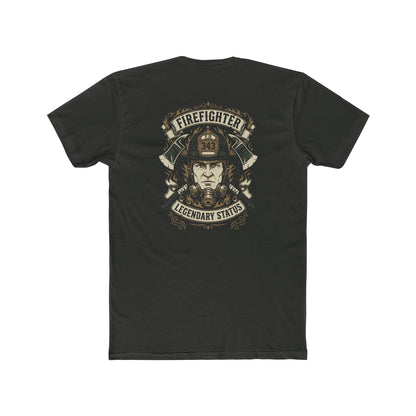Firefighter Legendary Status T-Shirt — Vintage Fireman Helmet Graphic