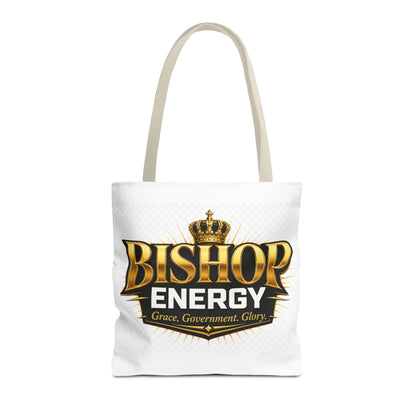 Bishop Energy Tote Bag — Gold Crown Logo Tote for Church Leaders & Faith Events
