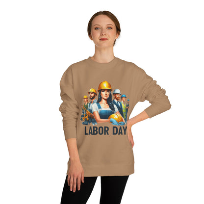 Labor Day Crewneck Sweatshirt — Construction Workers Graphic