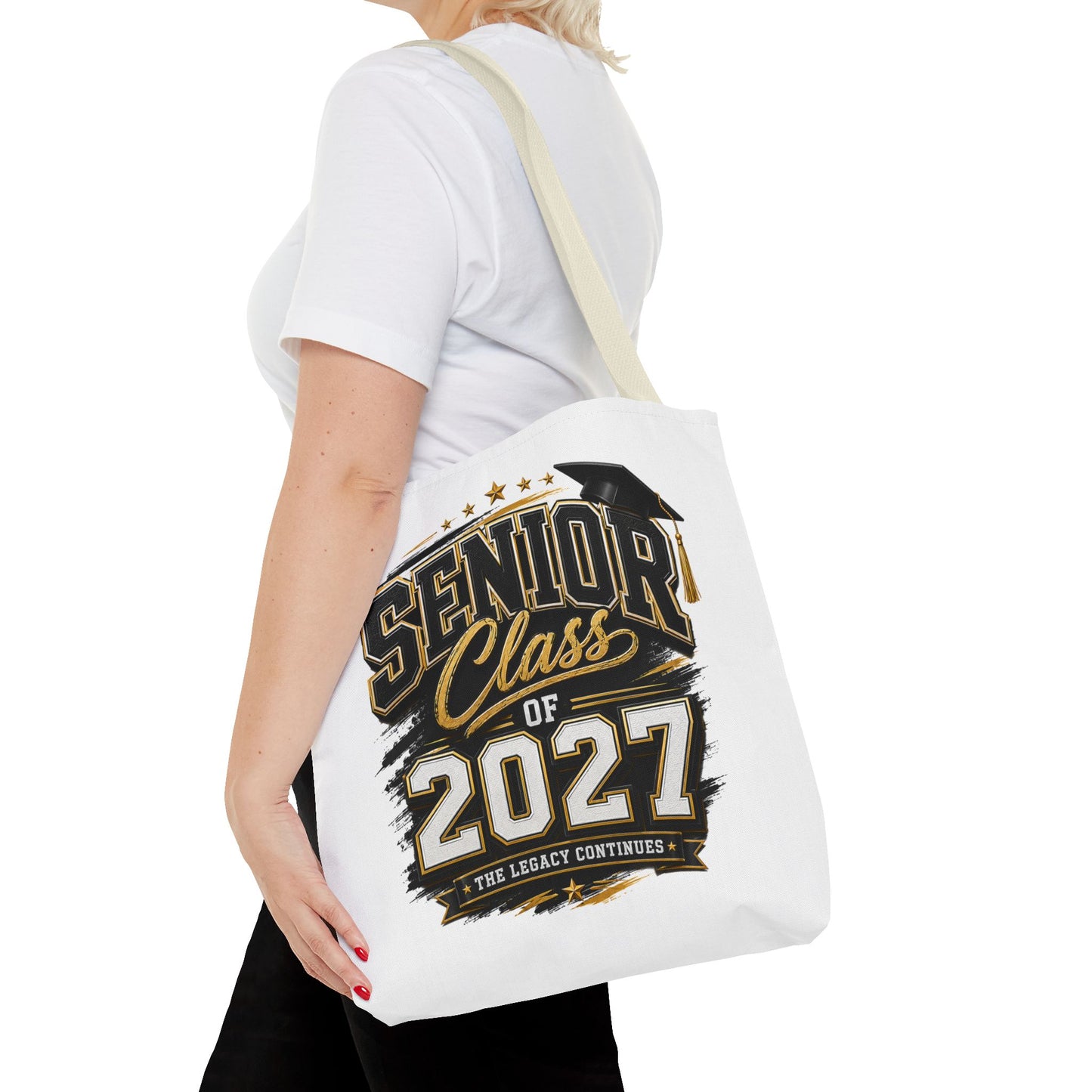 Senior Class of 2027 Tote Bag – Graduation Gift Tote with Cap Graphic