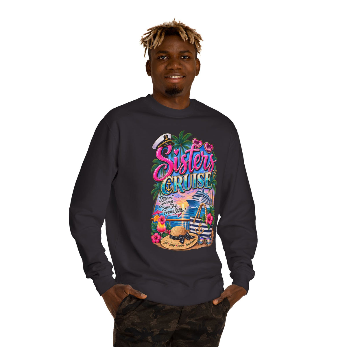 Sisters Cruise Sweatshirt – Tropical Girls’ Getaway Crewneck