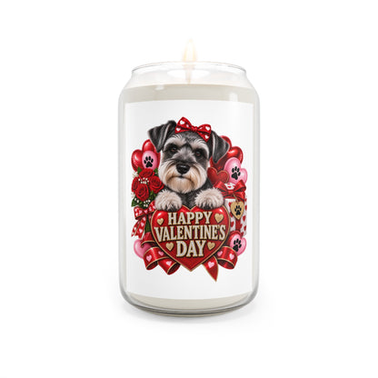 Valentine's Day Dog Soy Candle — 'Happy Valentine's Day' Schnauzer Scented Candle 13.75oz