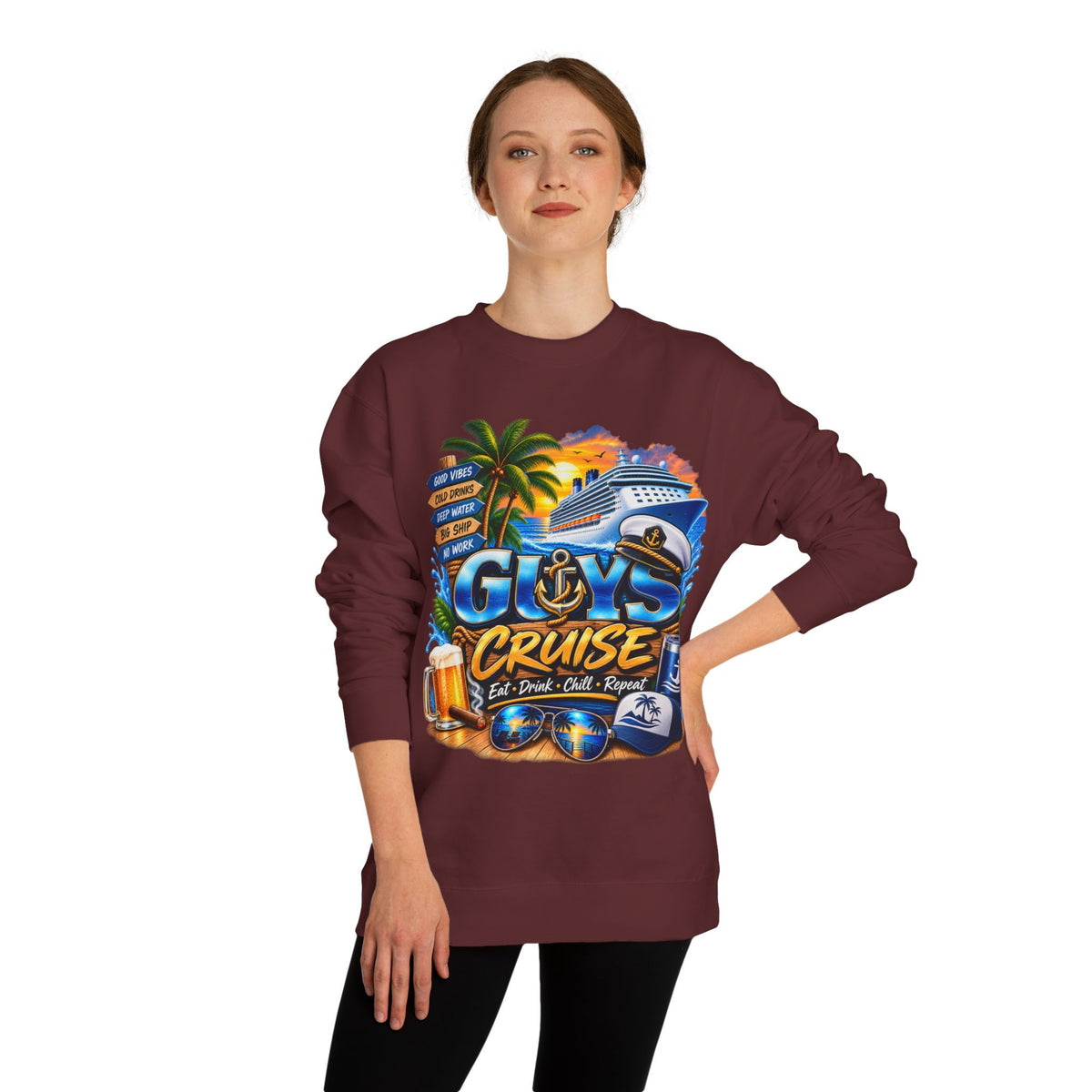 Guys Cruise Sweatshirt – Men’s Cruise Vacation Graphic Crewneck