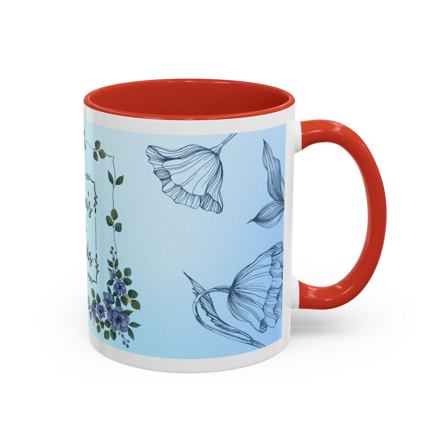 Mother's Heart Floral Accent Coffee Mug — "A Mother's Heart Never Fades"