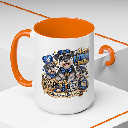 Father's Day Dog Dad Coffee Mug — "Happy Father's Day" Accent Mug (11/15oz)