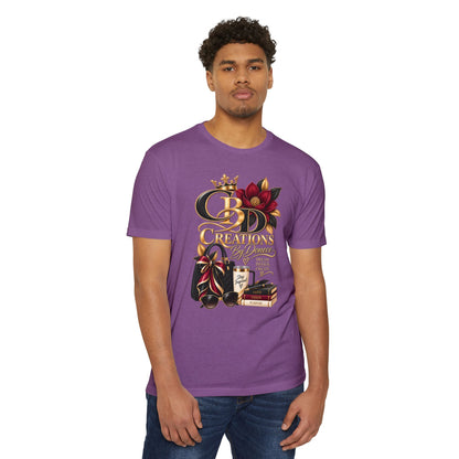 T‑Shirt — CBD Creations Floral Logo Tee (Books, Crown & Coffee Design)