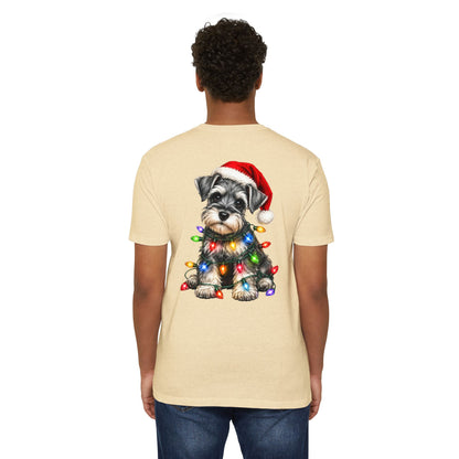 Schnauzer Puppy in Christmas Lights Tee