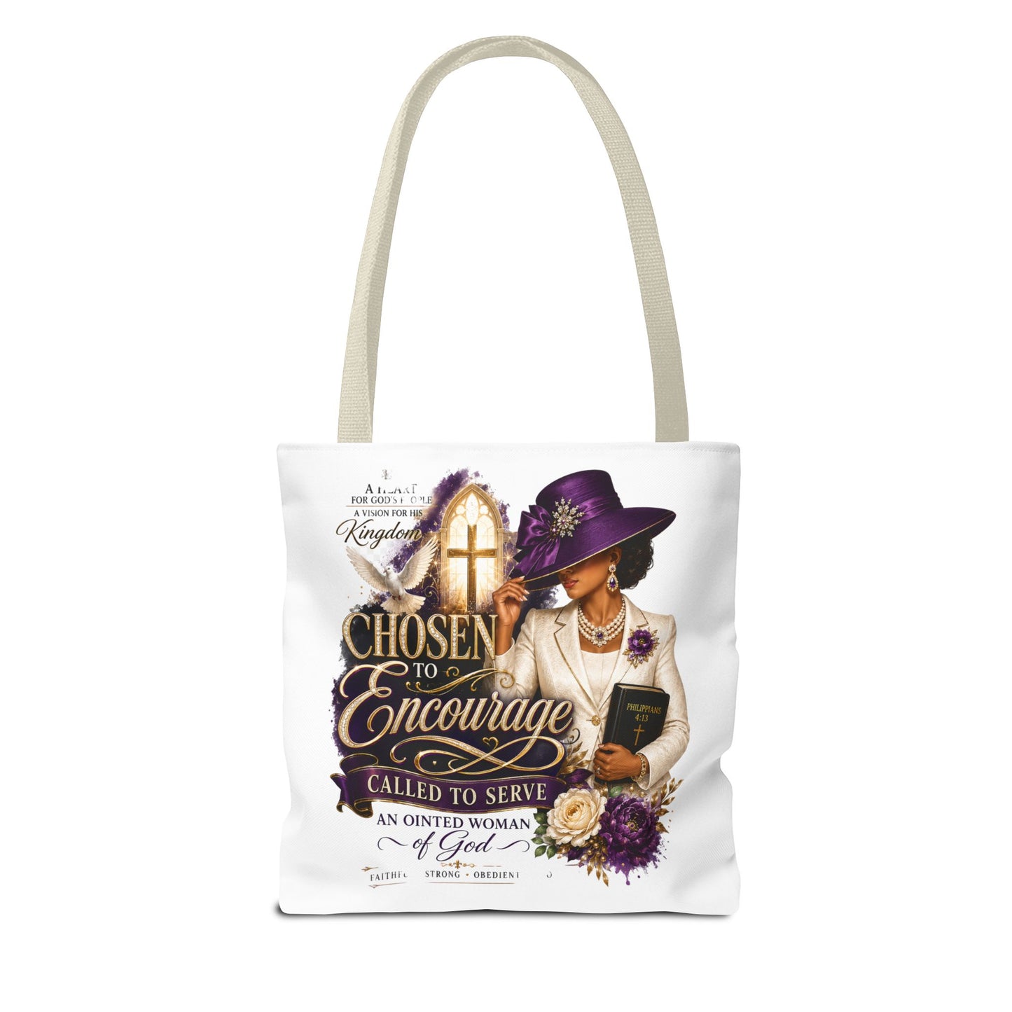 Christian Encourager Tote Bag — "Chosen to Encourage" Design