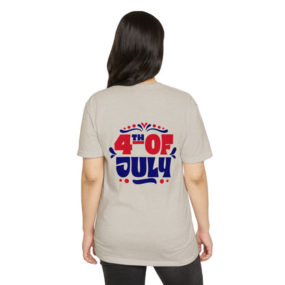 4th of July T-Shirt — Patriotic Red & Blue Independence Day Tee