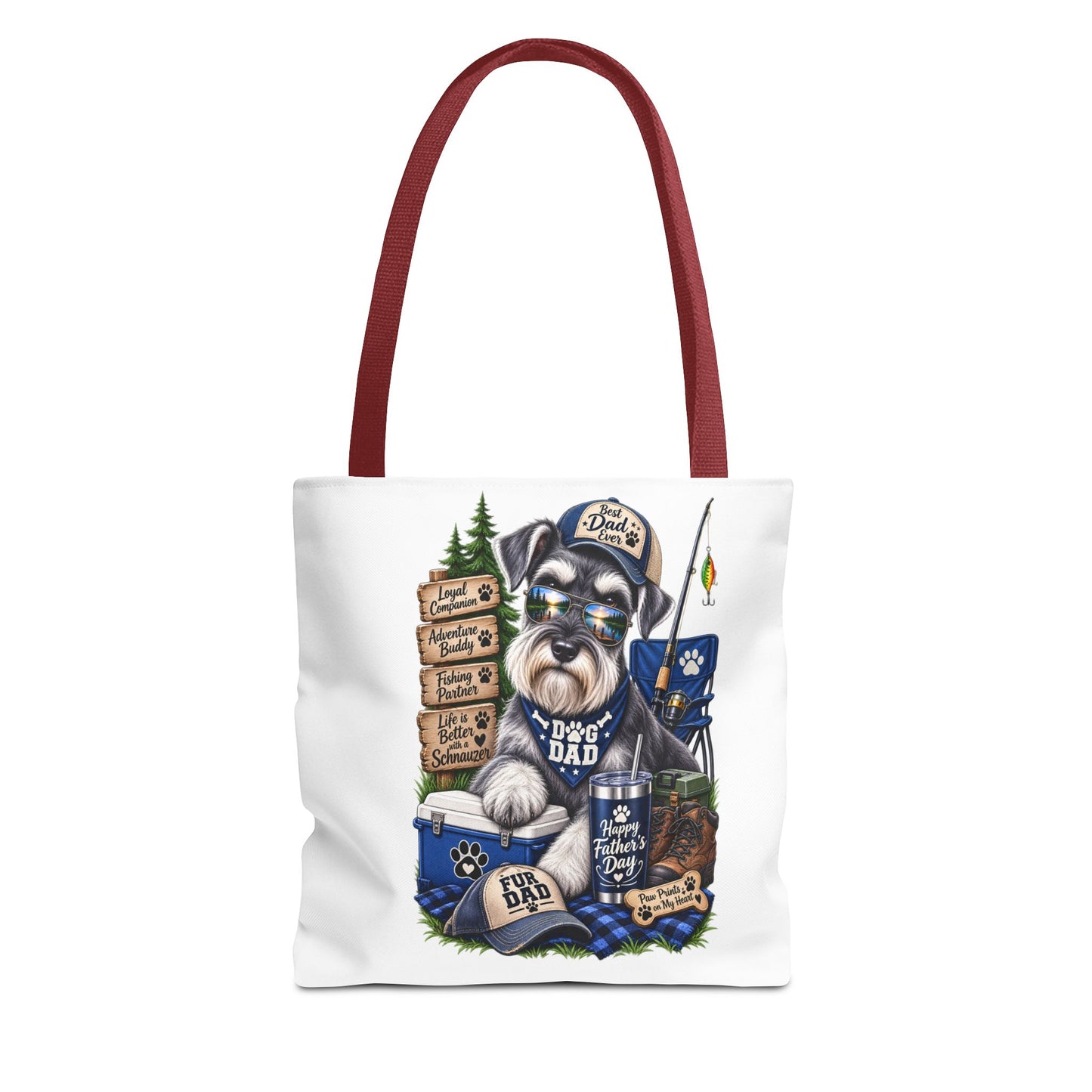 Dog Dad Fishing Tote Bag – Schnauzer Pet Lover Gift