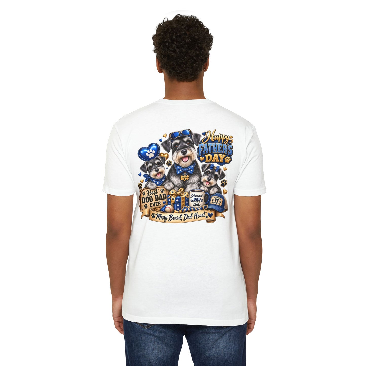 Father's Day Dog Dad T-Shirt – "Best Dog Dad Ever" Paw Print Tee