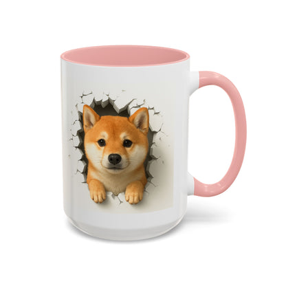 Shiba Inu Peeking Accent Coffee Mug – Cute Dog Lover Gift (11oz, 15oz)