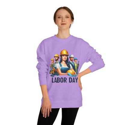 Labor Day Crewneck Sweatshirt — Construction Workers Graphic