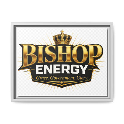 Framed Canvas Art - "Bishop Energy" Gold Crown Logo (Matte)