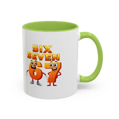 Six Seven Cartoon Number Coffee Mug - Fun Math Teacher Gift (11/15oz)