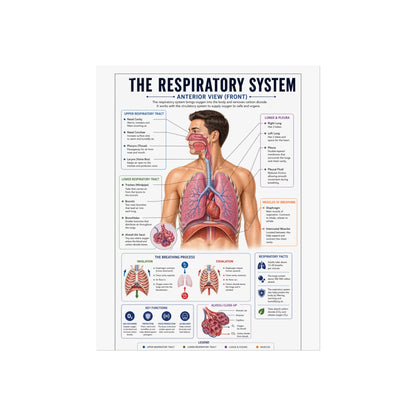 Respiratory System Anatomy Poster - Educational Fine Art Medical Print