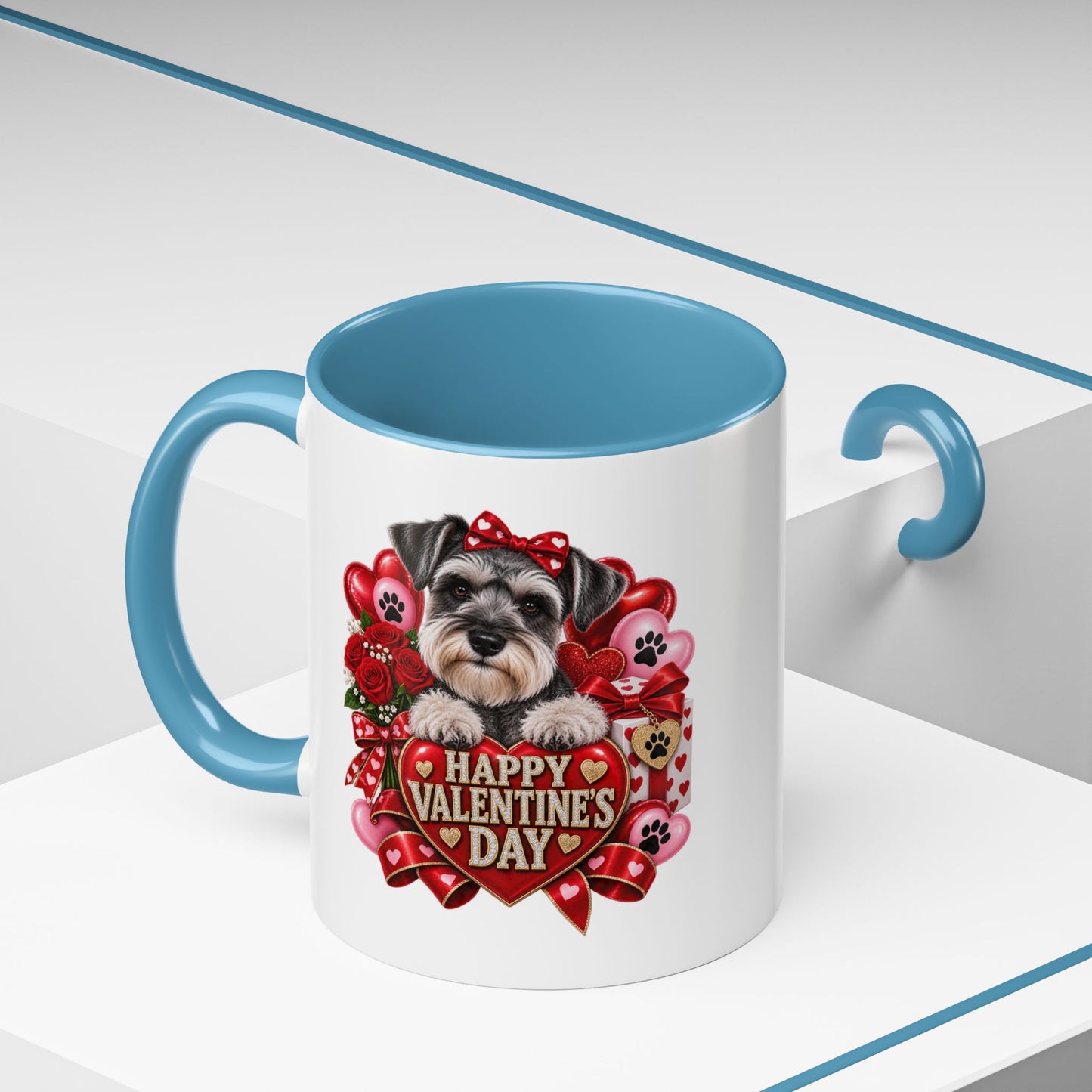 Valentine’s Day Dog Coffee Mug — "Happy Valentine’s Day" Accent Mug