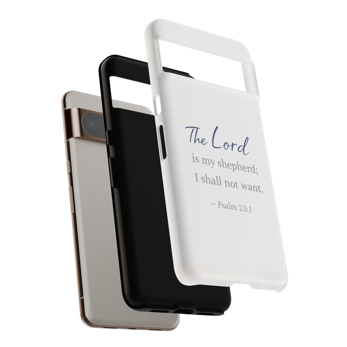 Psalm 23:1 Phone Case — "The Lord is my shepherd; I shall not want" Christian Protective Cover