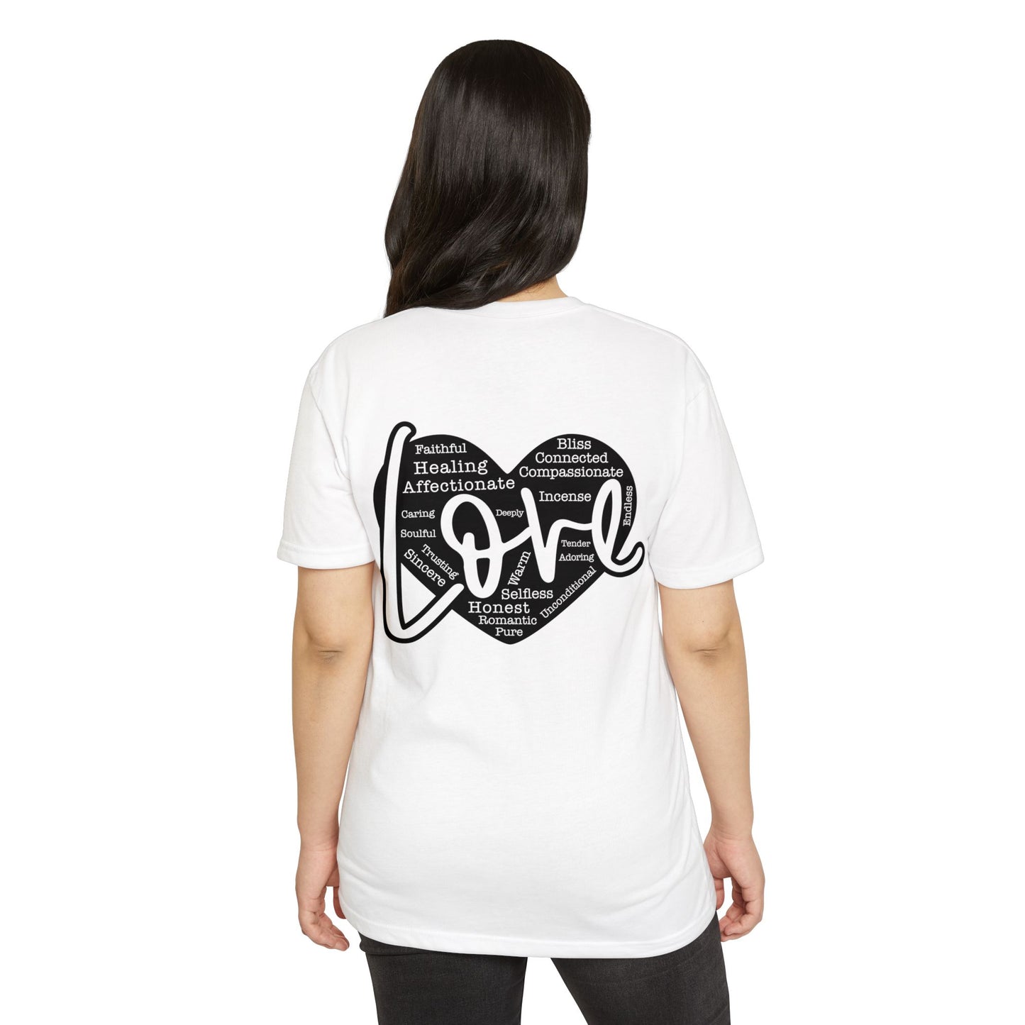 Love Heart Wordcloud T-Shirt — Positive Words Graphic Tee