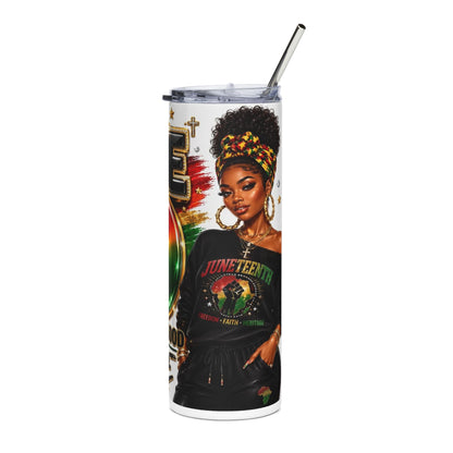 20oz Stainless Tumbler — Patriotic "June 19" Juneteenth Freedom Design