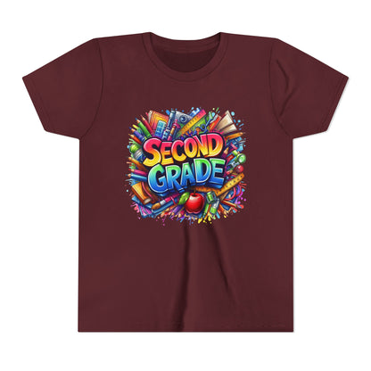 Second Grade Youth Tee — Colorful Back-to-School Kids T-Shirt